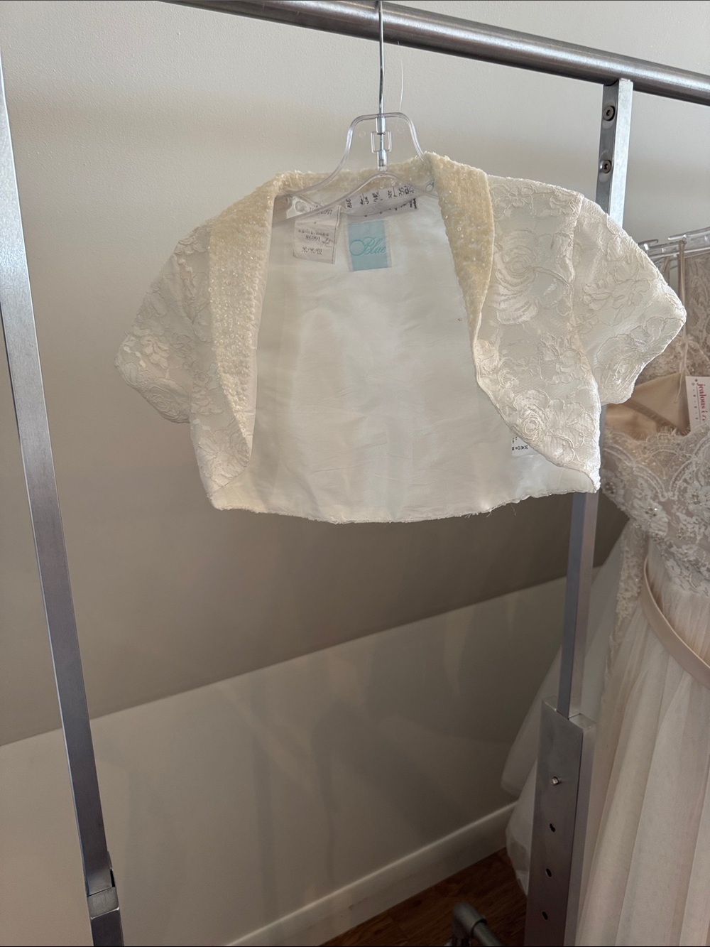 Girls Ivory Lace Bolero Jacket
